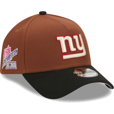 New Era Brown/black New York Giants Harvest A-frame Super Bowl Xxi 9forty Adjustable Hat