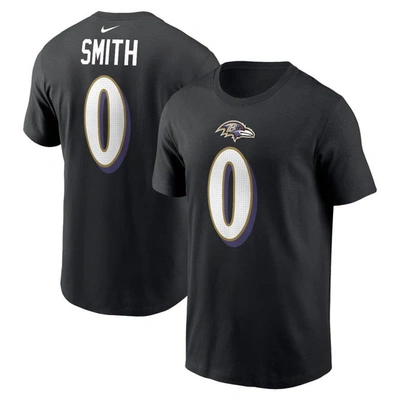 Nike Men's  Roquan Smith Black Baltimore Ravens Player Name And Number T-shirt