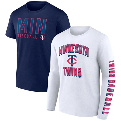 Fanatics Branded Navy/white Minnesota Twins Two-pack Combo T-shirt Set