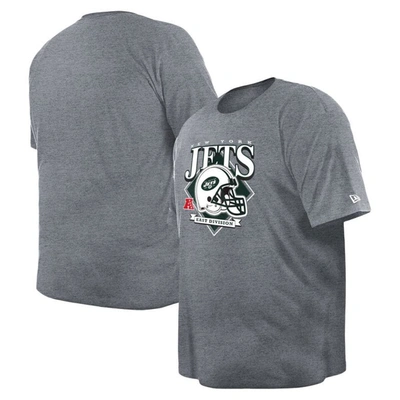 New Era Gray New York Jets Big & Tall Helmet Historic Mark T-shirt