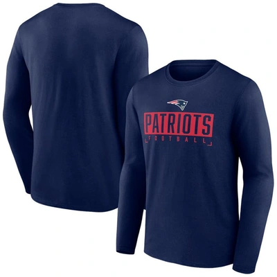 Fanatics Branded Navy New England Patriots Big & Tall Wordmark Long Sleeve T-shirt