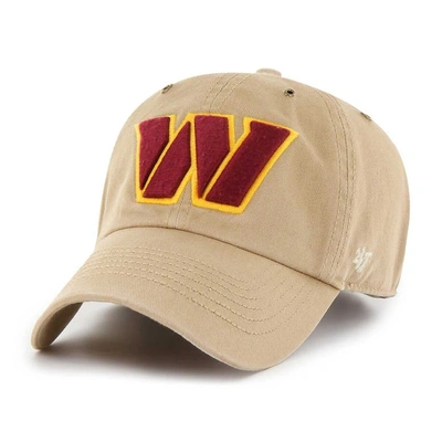 47 ' Khaki Washington Commanders Overton Clean Up Adjustable Hat