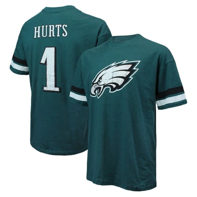 Majestic Threads Jalen Hurts Green Philadelphia Eagles Name & Number Oversize Fit T-shirt