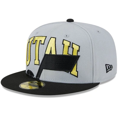 New Era Gray/black Utah Jazz Tip-off Two-tone 59fifty Fitted Hat