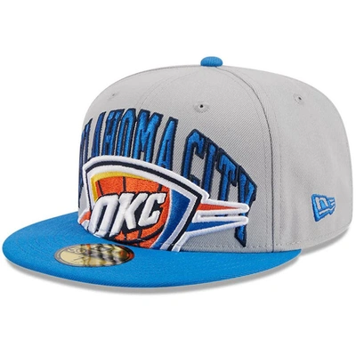New Era Men's  Gray, Blue Oklahoma City Thunder Tip-off Two-tone 59fifty Fitted Hat In Gray,blue