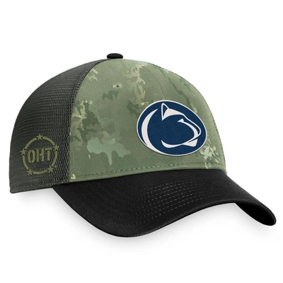 Top Of The World Hunter Green/gray Penn State Nittany Lions Oht Military Appreciation Unit Trucker A In Hunter Green,gray