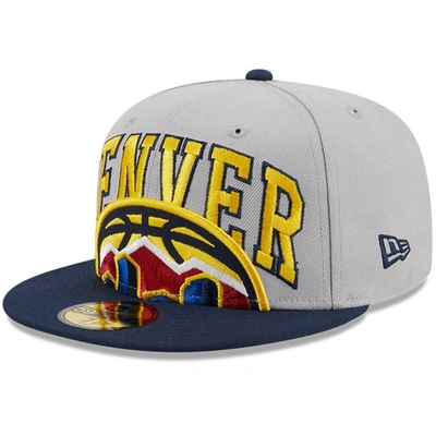 New Era Men's  Gray, Navy Denver Nuggets Tip-off Two-tone 59fifty Fitted Hat In Gray,navy