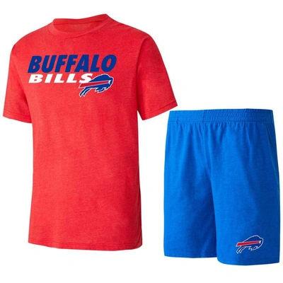 Concepts Sport Men's  Royal, Red Buffalo Bills Meter T-shirt And Shorts Sleep Set In Royal,red