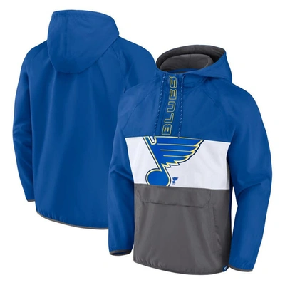Fanatics Branded Blue St. Louis Blues Flagrant Foul Anorak Raglan Half-zip Hoodie Jacket