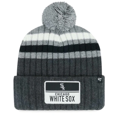 47 ' Gray Chicago White Sox Stack Cuffed Knit Hat With Pom