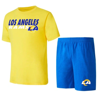Concepts Sport Royal/gold Los Angeles Rams Meter T-shirt & Shorts Sleep Set