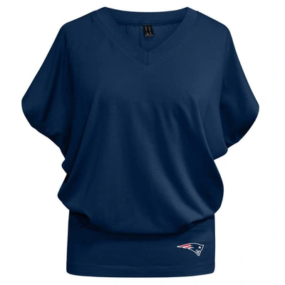 Kiya Tomlin Navy New England Patriots Blousy V-neck T-shirt