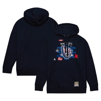 Mitchell & Ness Men's  X Tats Cru Navy New Jersey Nets Hardwood Classics Brick Pullover Hoodie