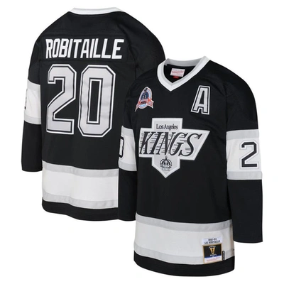 Mitchell & Ness Kids' Youth  Luc Robitaille Black Los Angeles Kings 1992 Blue Line Player Jersey