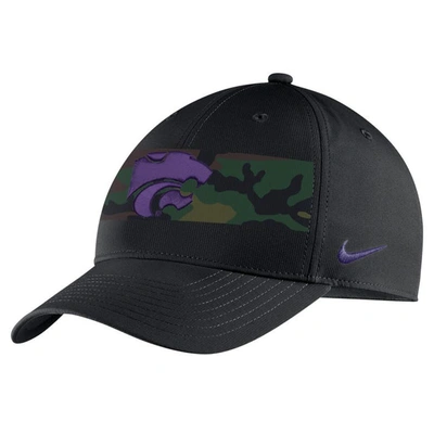 Nike Black Kansas State Wildcats Military Pack Camo Legacy91 Adjustable Hat