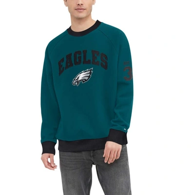 Tommy Hilfiger Midnight Green Philadelphia Eagles Reese Raglan Tri-blend Pullover Sweatshirt