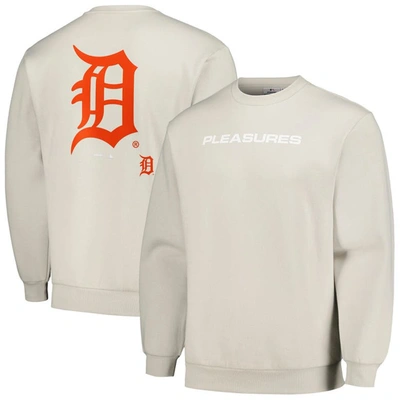 Pleasures Grey Detroit Tigers Ballpark Pullover Sweatshirt