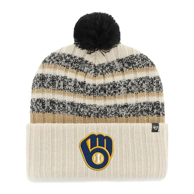 47 ' Natural Milwaukee Brewers Tavern Cuffed Knit Hat With Pom
