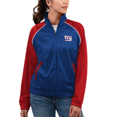 G-iii 4her By Carl Banks Royal New York Giants Showup Fashion Dolman Full-zip Track Jacket