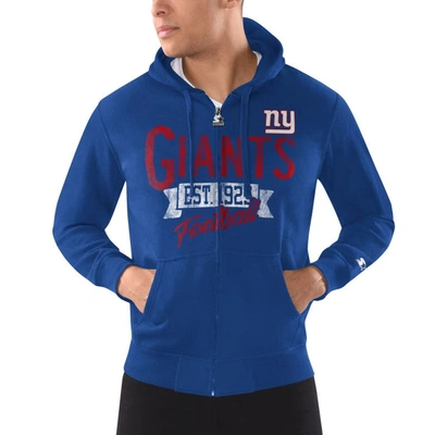 Starter Royal New York Giants Domestic Post Season Full-zip Hoodie