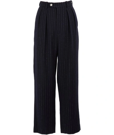 Roseanna Andrea Linen And Wool Pants In Marine