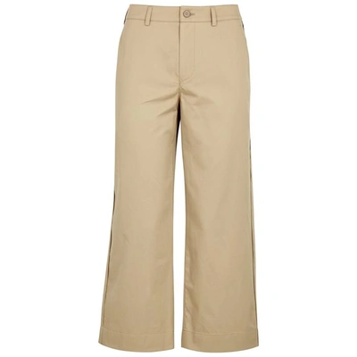 Acne Studios Light Sand Cropped Twill Trousers In Beige