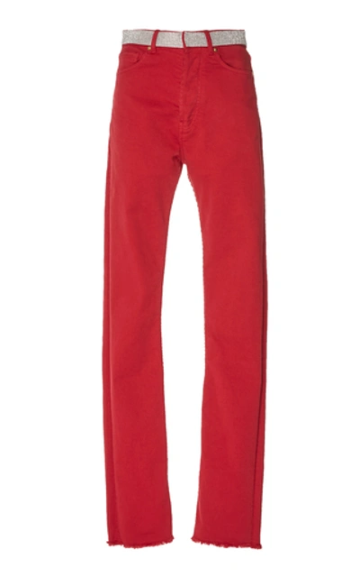 Alexandre Vauthier Mid-rise Colored Skinny Jeans In Red