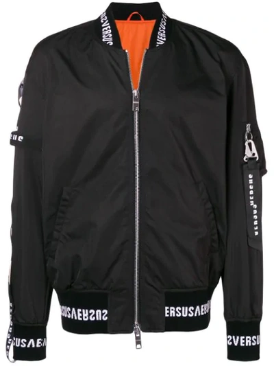 Versus Bomberjacke Mit Logo-print In Black