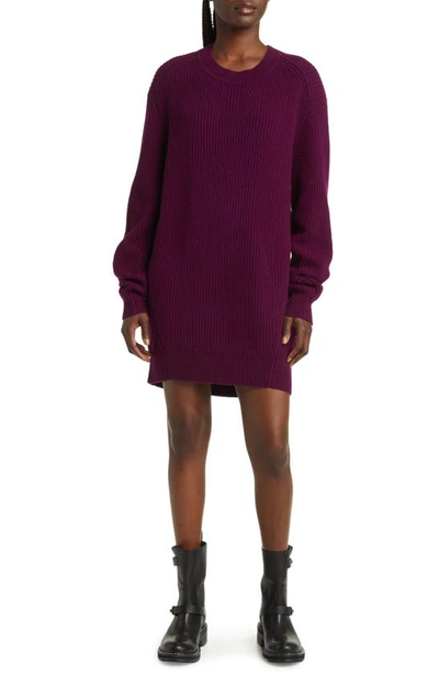 Rag & Bone Pierce Ribbed Cashmere Sweater Dress In Purple