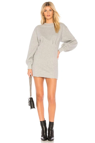 L'academie The Margot Fleece Dress In Heather Grey