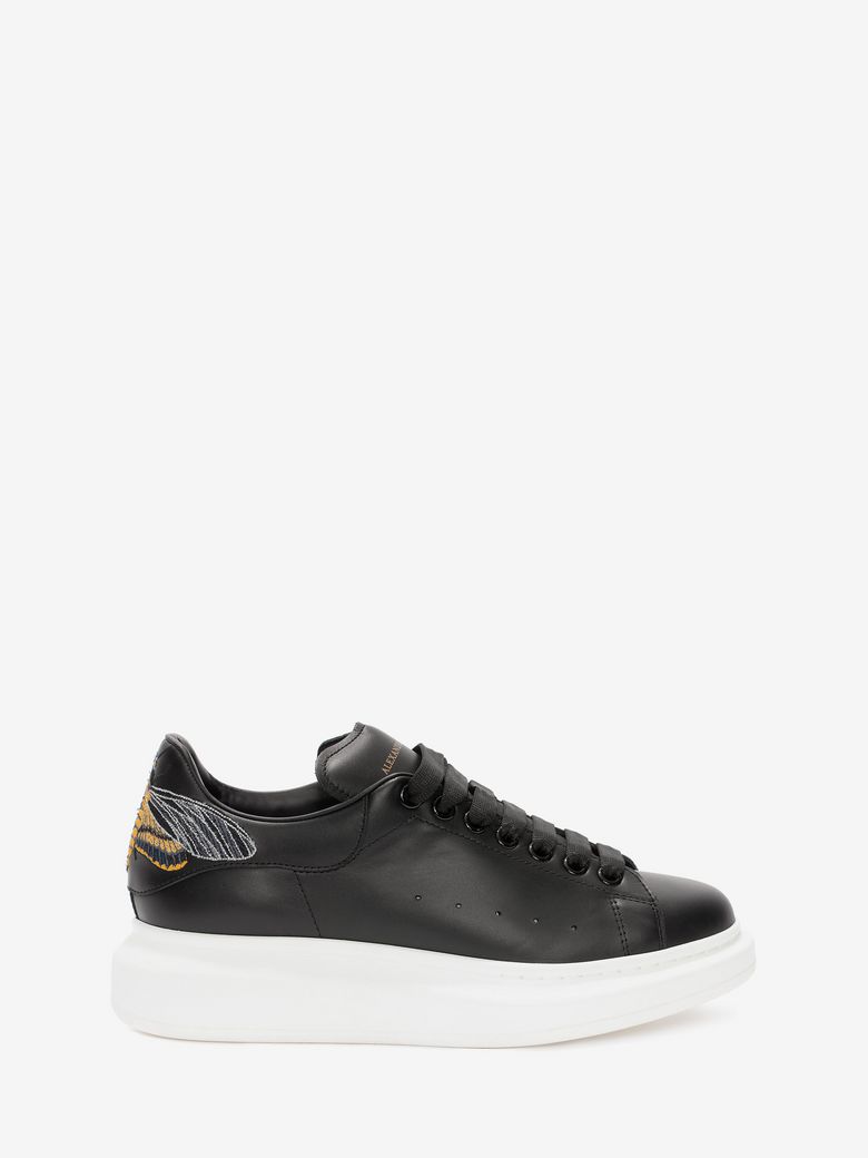 Alexander Mcqueen Leather Sneakers With Embroidery In Black | ModeSens