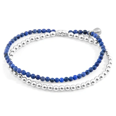 Anchor & Crew Blue Dumortierite Harmony Silver & Stone Bracelet