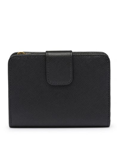 Prada Small Wallet In Saffiano In Black