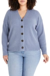 Madewell Cameron Rib Coziest Yarn Cardigan Sweater In Hthr Chambray
