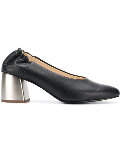 Jil Sander Navy Contrast Heel Pumps - Black