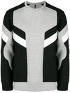Neil Barrett Modernist Sweatshirt In Smoke Mel+blk+o.white (grey)