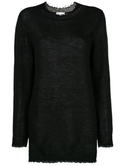 Red Valentino Oversized Long-sleeve Sweater In Black