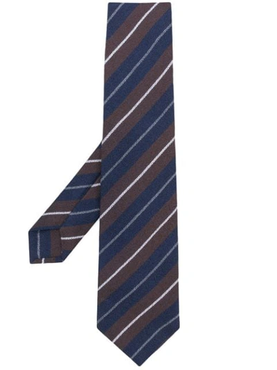 Kiton Striped Tie - Blue