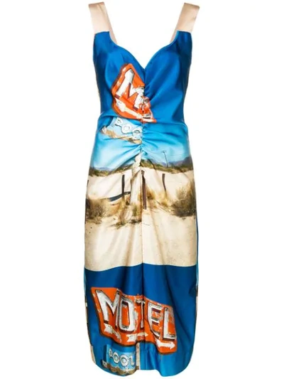 N°21 Nº21 Motel Midi Dress - Blue In Multicolor