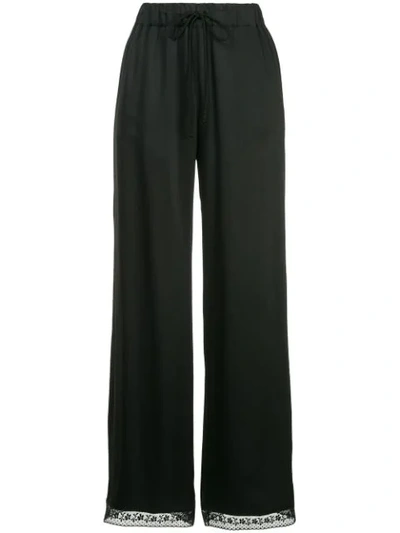 Mm6 Maison Margiela Flared Lace Trousers In Black