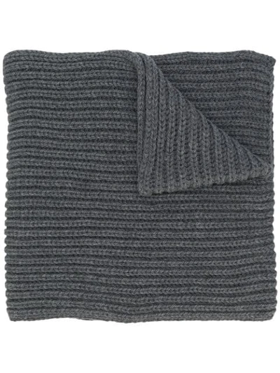 I Love Mr Mittens Oversize Ribbed Knit Scarf In Grey