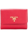 Prada Kartenetui Mit Logo-schild In Red