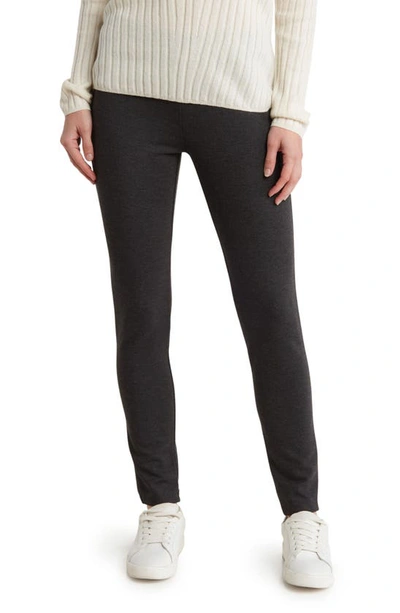Theory Shawn Luxe Ponte Leggings In Dark Charcoal