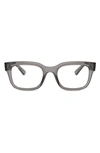 Ray Ban Chad 54mm Rectangular Optical Glasses In Transparent Grey