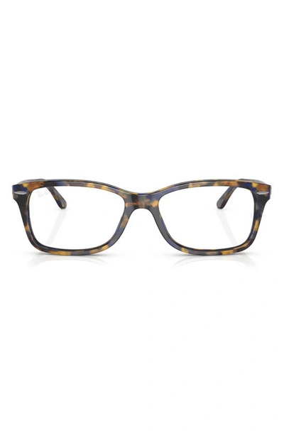 Ray Ban 55mm Square Optical Glasses In Blue Havana