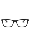 Ray Ban 55mm Square Optical Glasses In Black