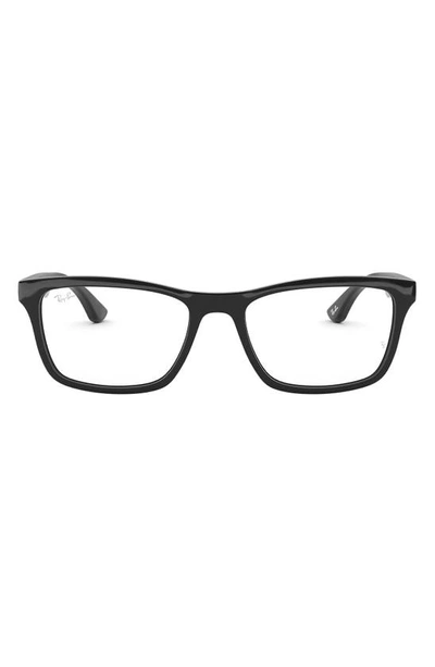 Ray Ban 55mm Square Optical Glasses In Black