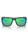 Costa Del Mar King Tide 8 60mm Polarized Rectangular Sunglasses In Green