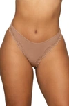 Skims Fits Everybody Lace Trim Cheeky Tanga In Sienna
