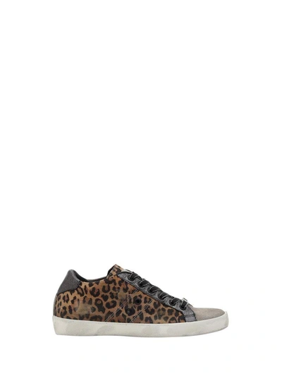 Leather Crown Leopard Print Sneaker In Multi